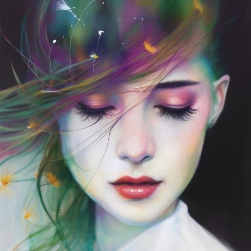 Dancing Dandelion Inspired by Impressionism