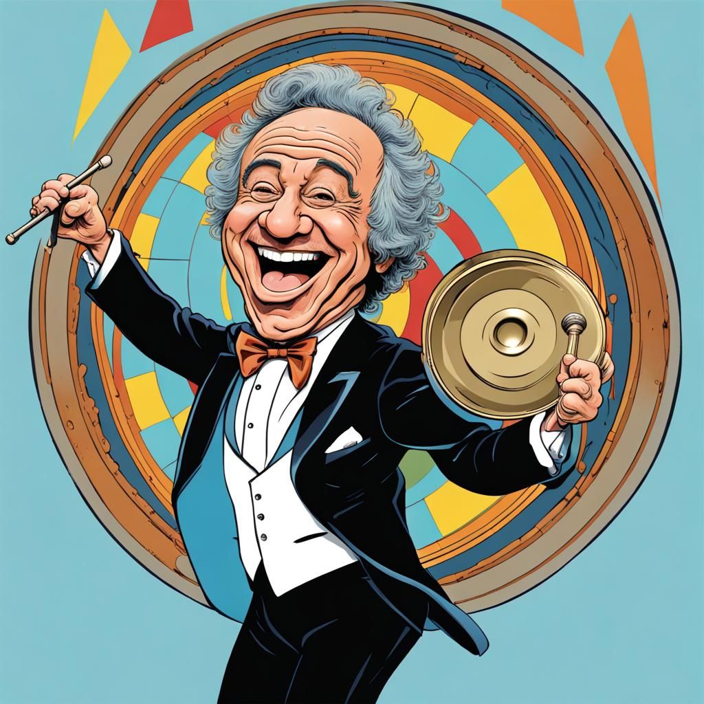 Gong Show Host Caricature in 1970s Style