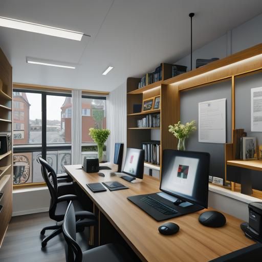 Humorous Home Office Sheep Counting Scene