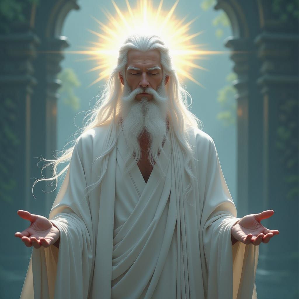 Enlightened Sage Portrait in Detailed Matte Style