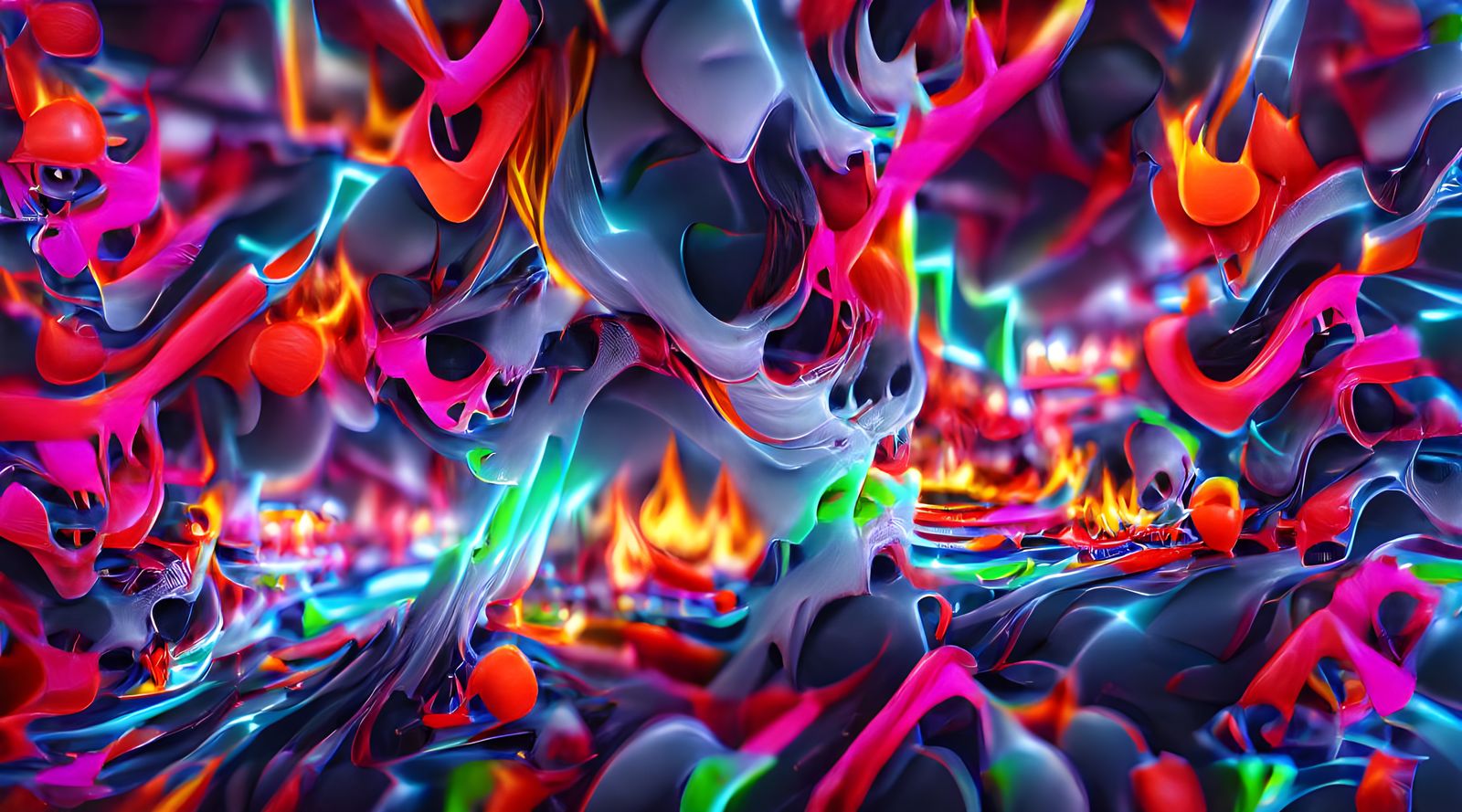 Neon Lights in a Dark Cityscape