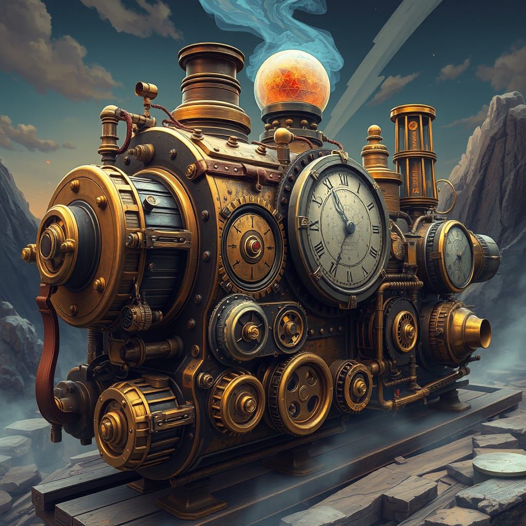Steampunk Engine Projected on Global Digital Platform
