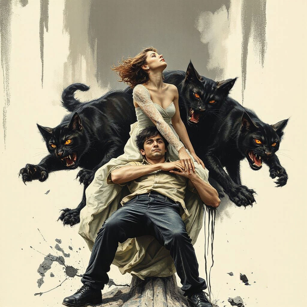 Terror in the Shadows: A Dark Fantasy Scene