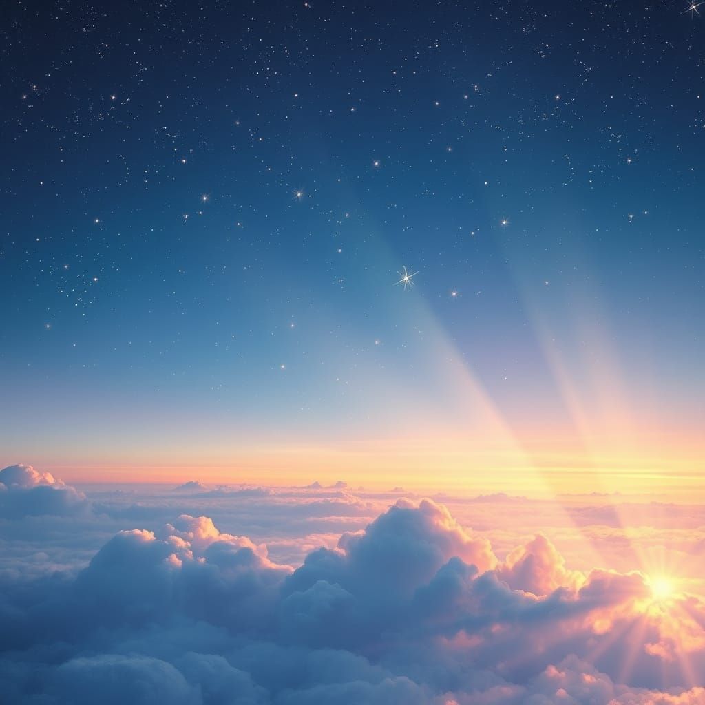 Serene Dawn Sky with Twinkling Stars