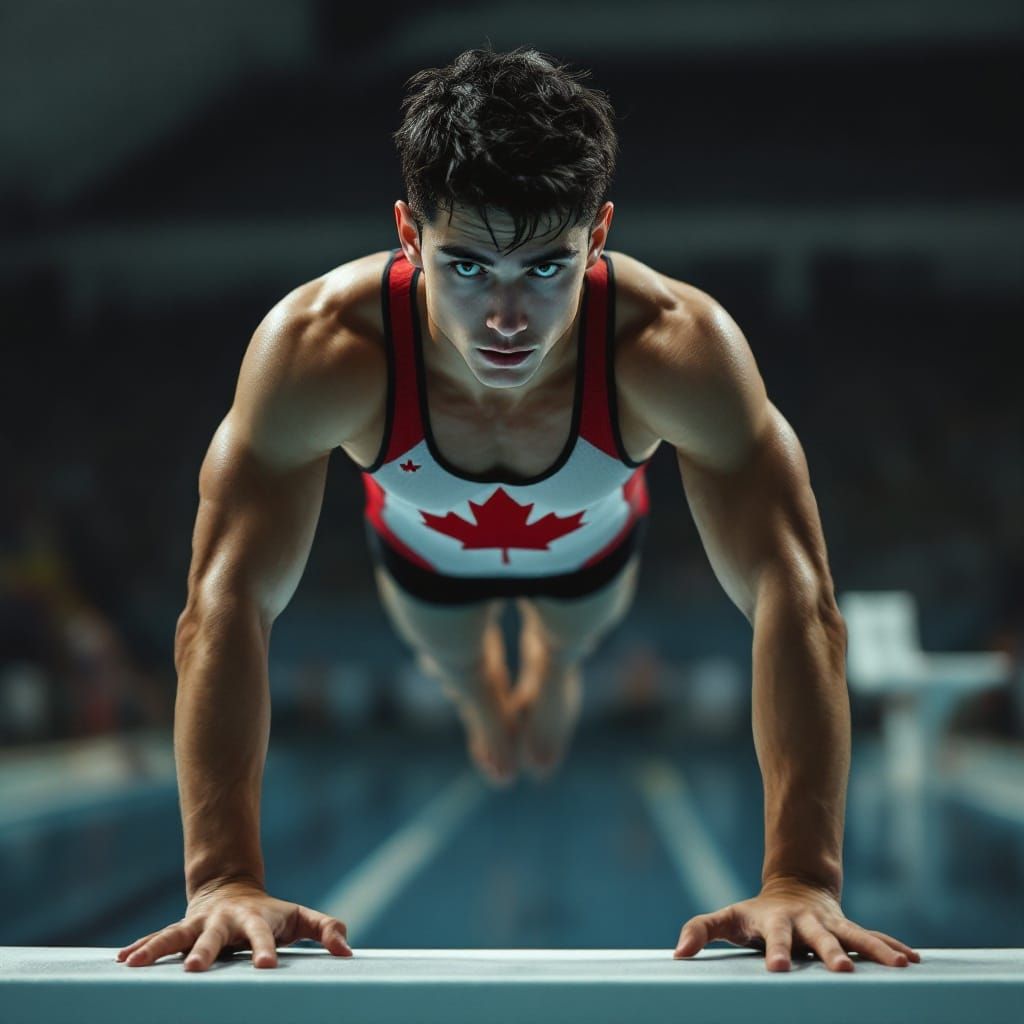 Male Diver Handstand: Photo-Quality Sports Image