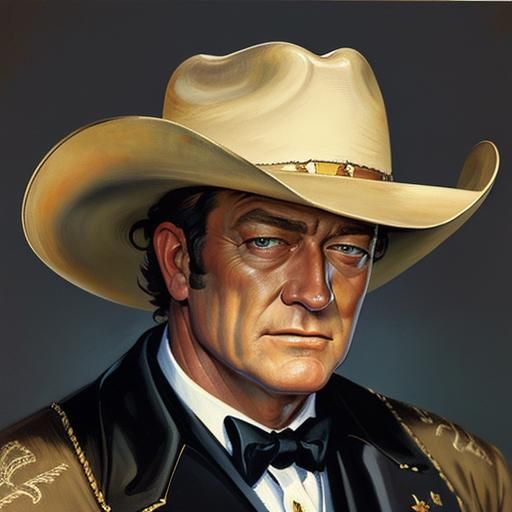 Cowboy Portrait in Oil Painting Style