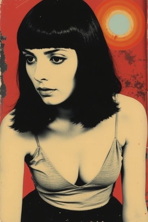 Psychedelic Fashion Model in Groovy Autochrome Style