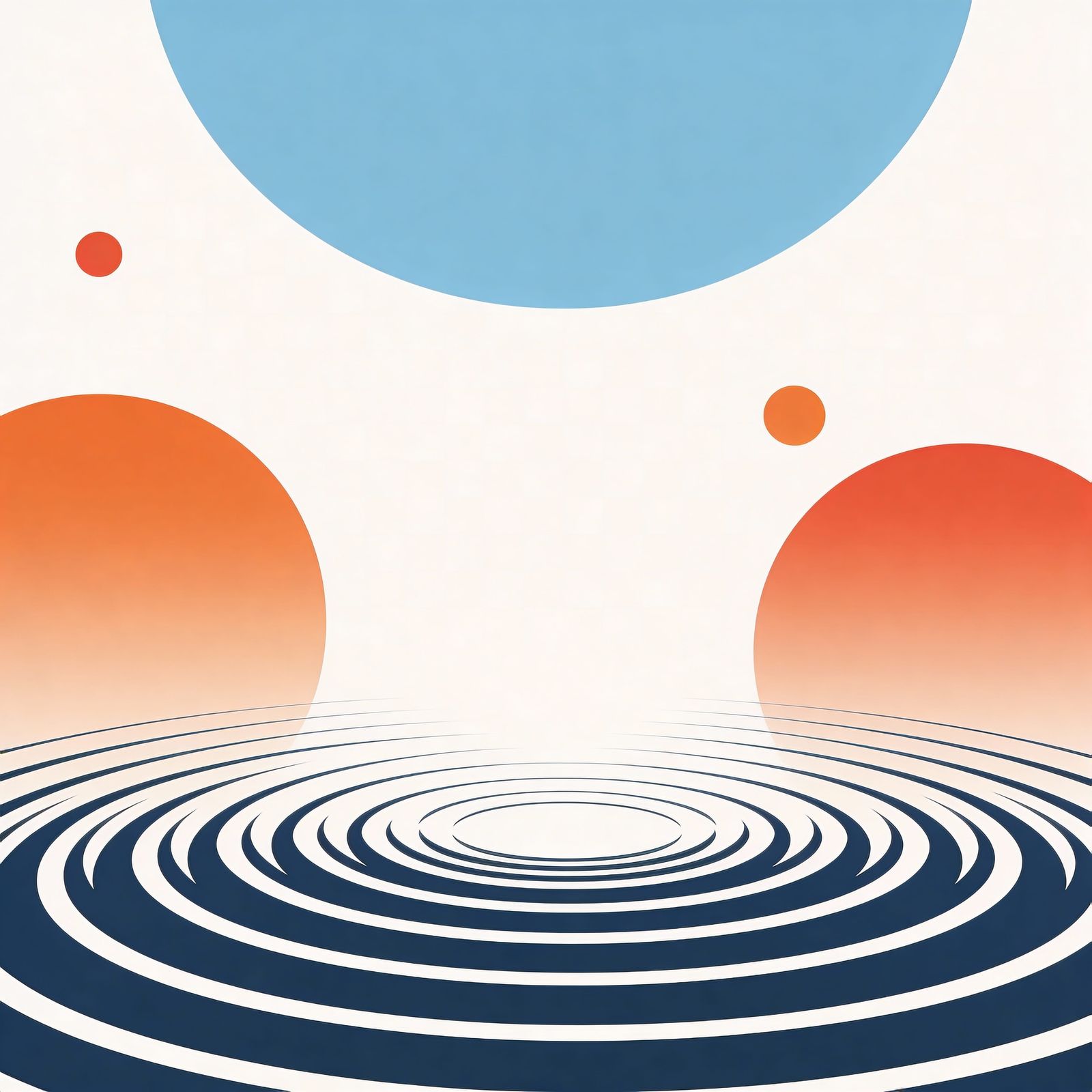 Clean Flat Vector Illustration of a Digital Ripple