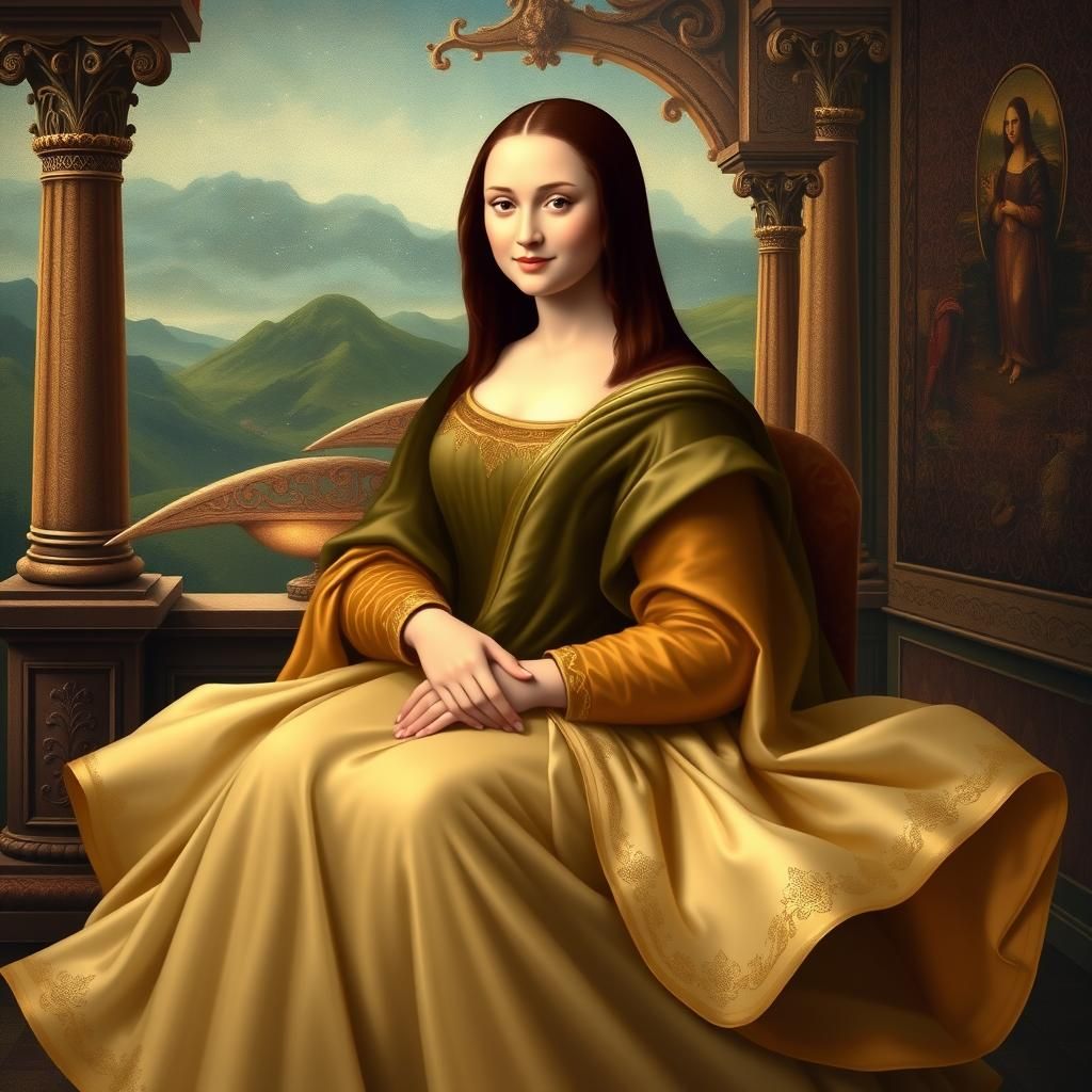 Mona Lisa as Disney Princess in Fantasy Landscape