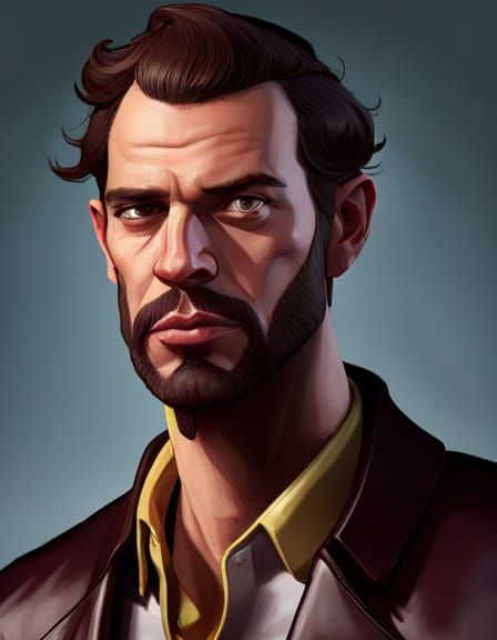 Gangster Shaggy Rogers Portrait in Art Nouveau Style