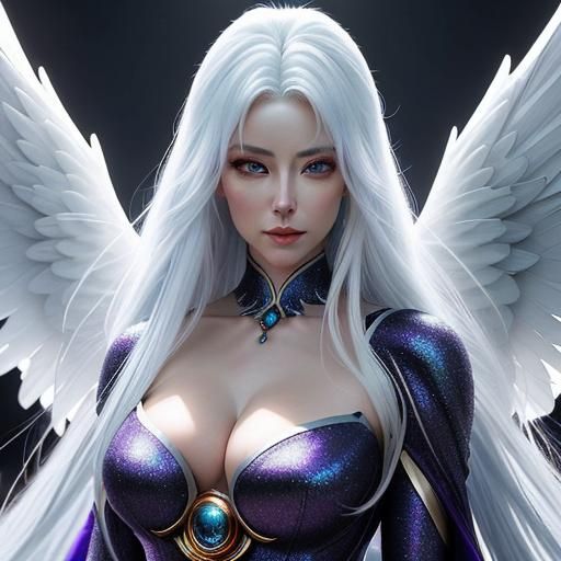 Ethereal Angel Woman with Ki Aura in Bedroom