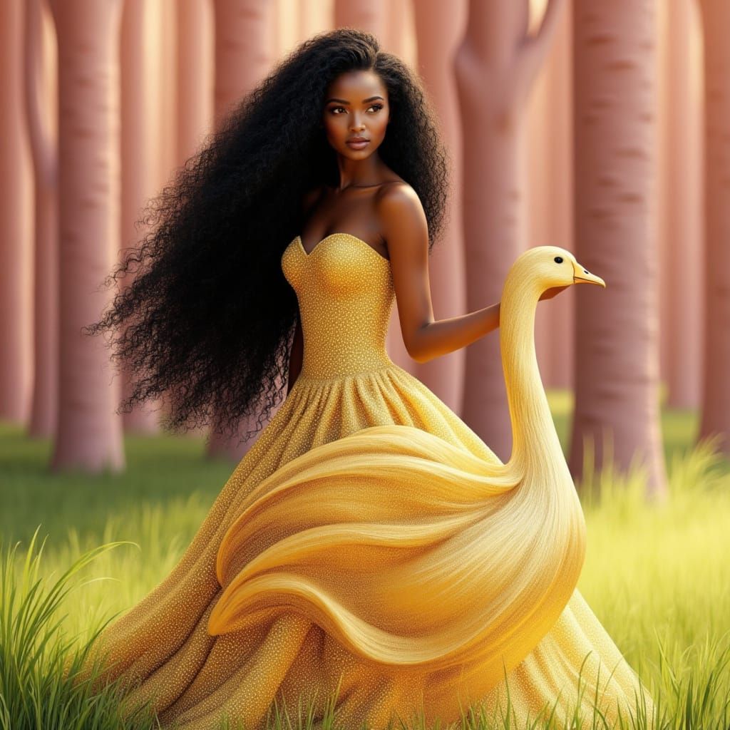 Bridal Portrait: Woman and Golden Goose