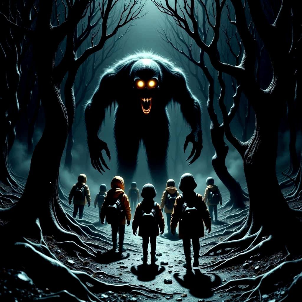 Haunted Forest Adventure: A Gothic Horror Scene