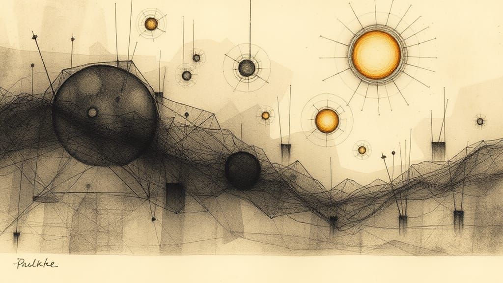 mystical and poetic dreamlike Paul Klee, surreal and celesti...