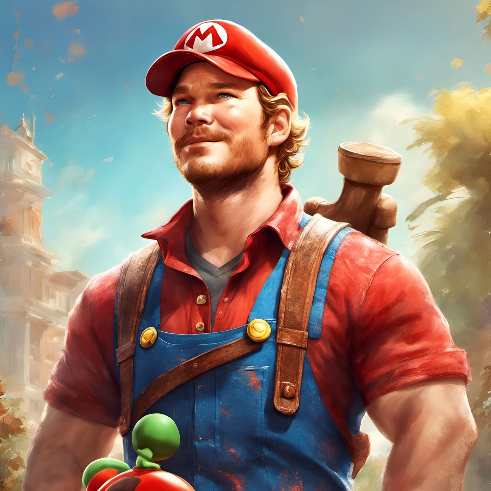 Chris Pratt as Mario in Digital Illustration