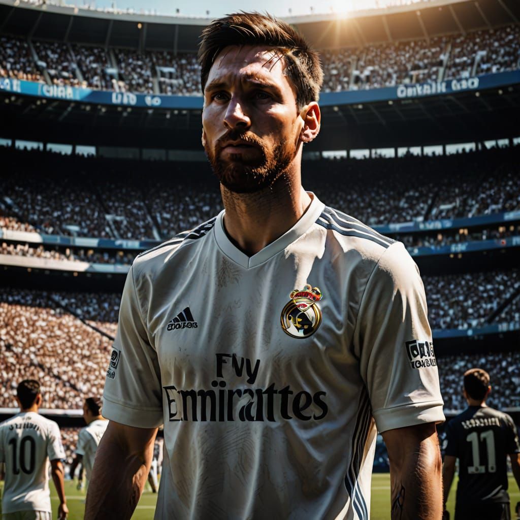 Hyper-Realistic Lionel Messi at Santiago Bernabéu Stadium