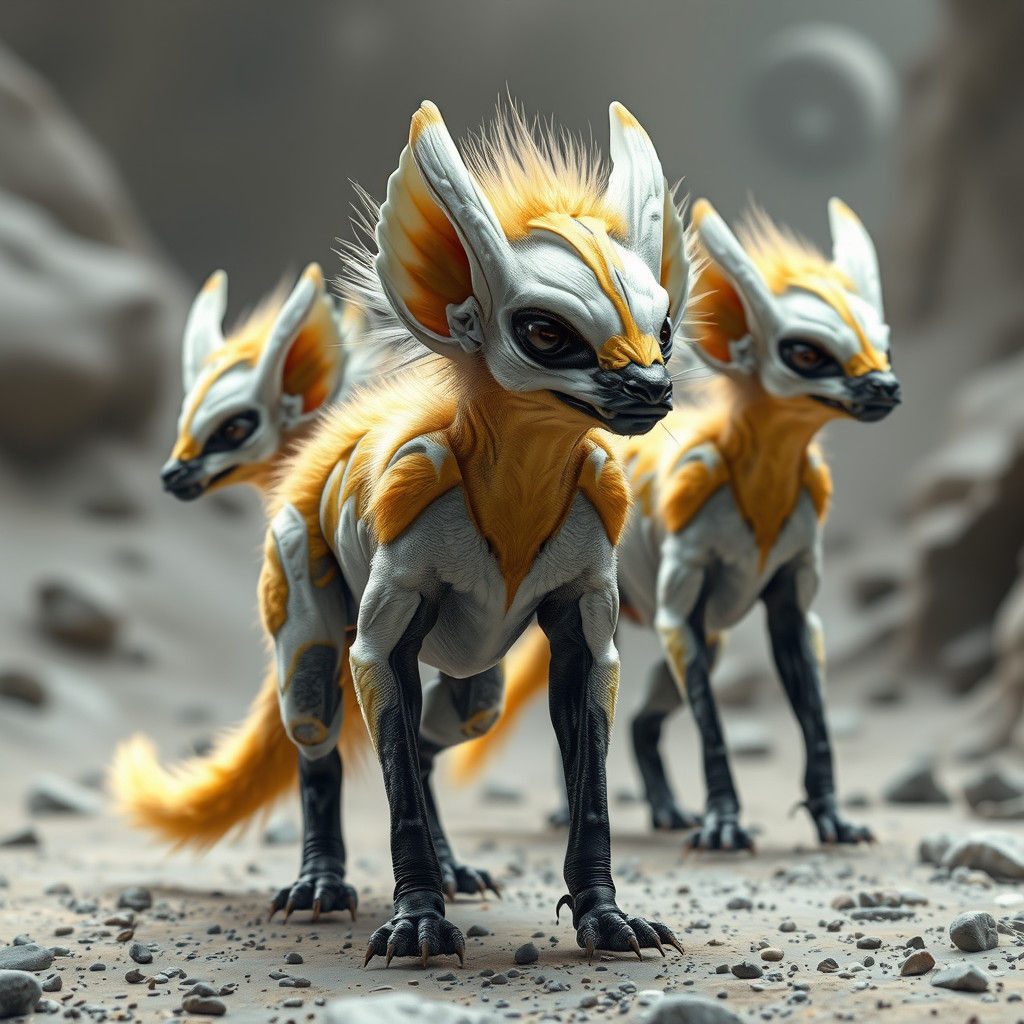 Aardvark Aliens on an Exoplanet in Anime Style