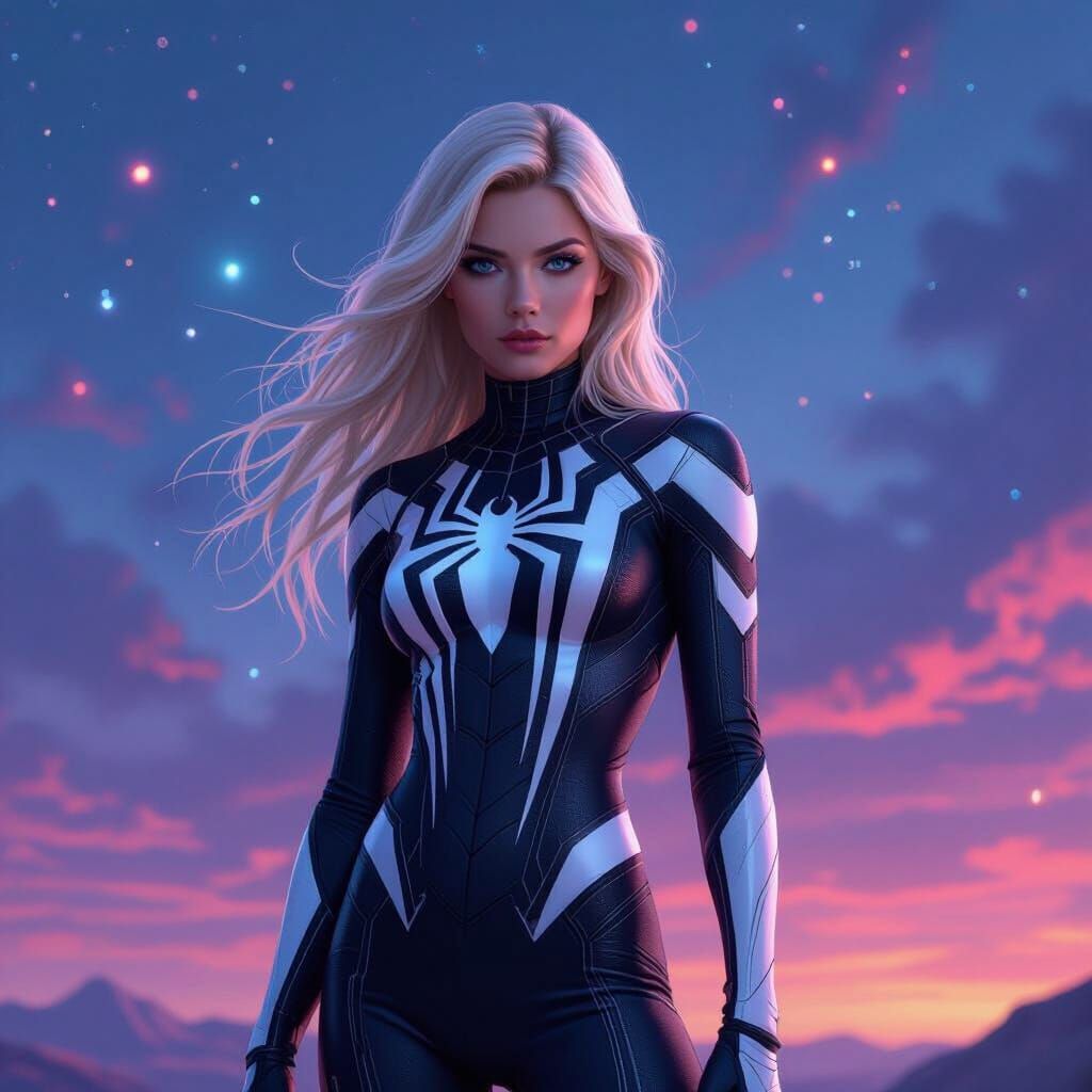 Ghost Spider in Twilight Nebula, Editorial Photography Style