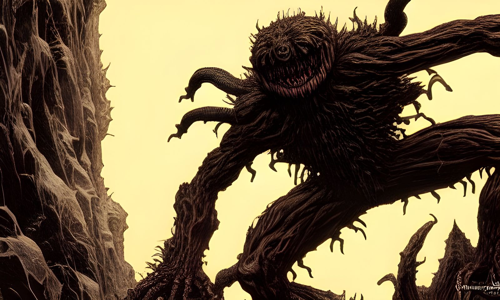 Terrifying Spider Demon in Dark Fantasy Style