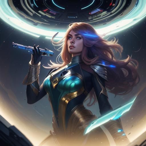 Barbarella in Spaceship: Hyperdetailed Artstation Portrait