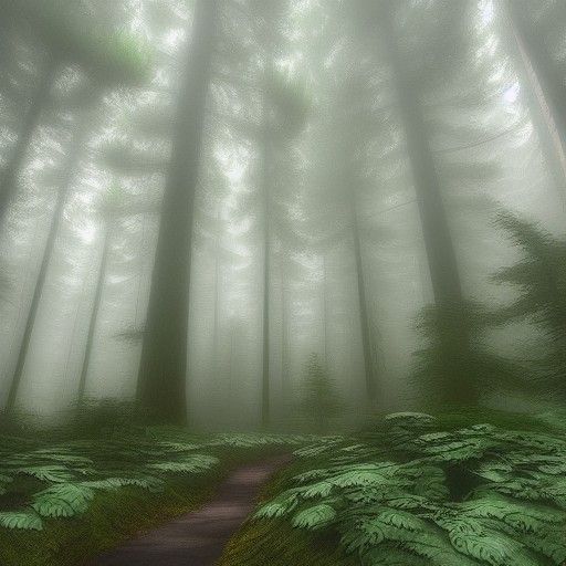 Mysterious Foggy Forest in Studio Ghibli Style