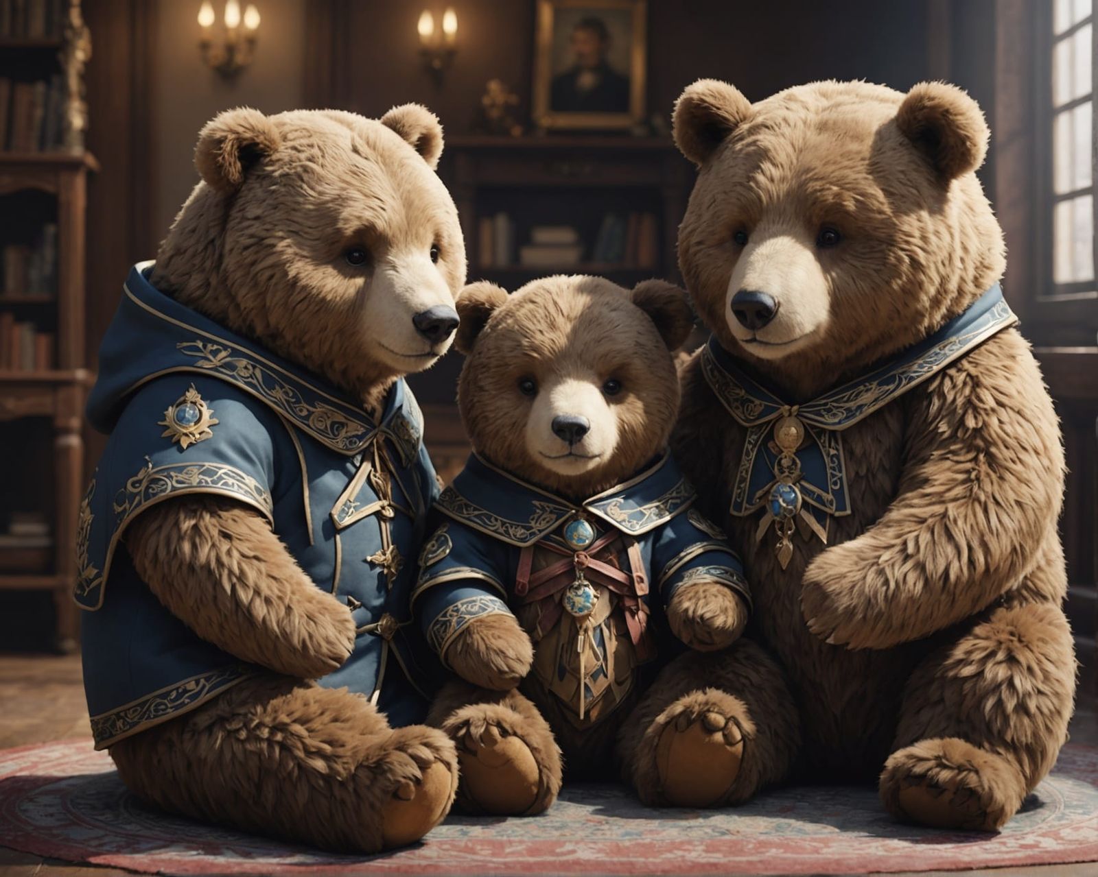 Magnificent Teddy Bear Surrounded by Plush Toys