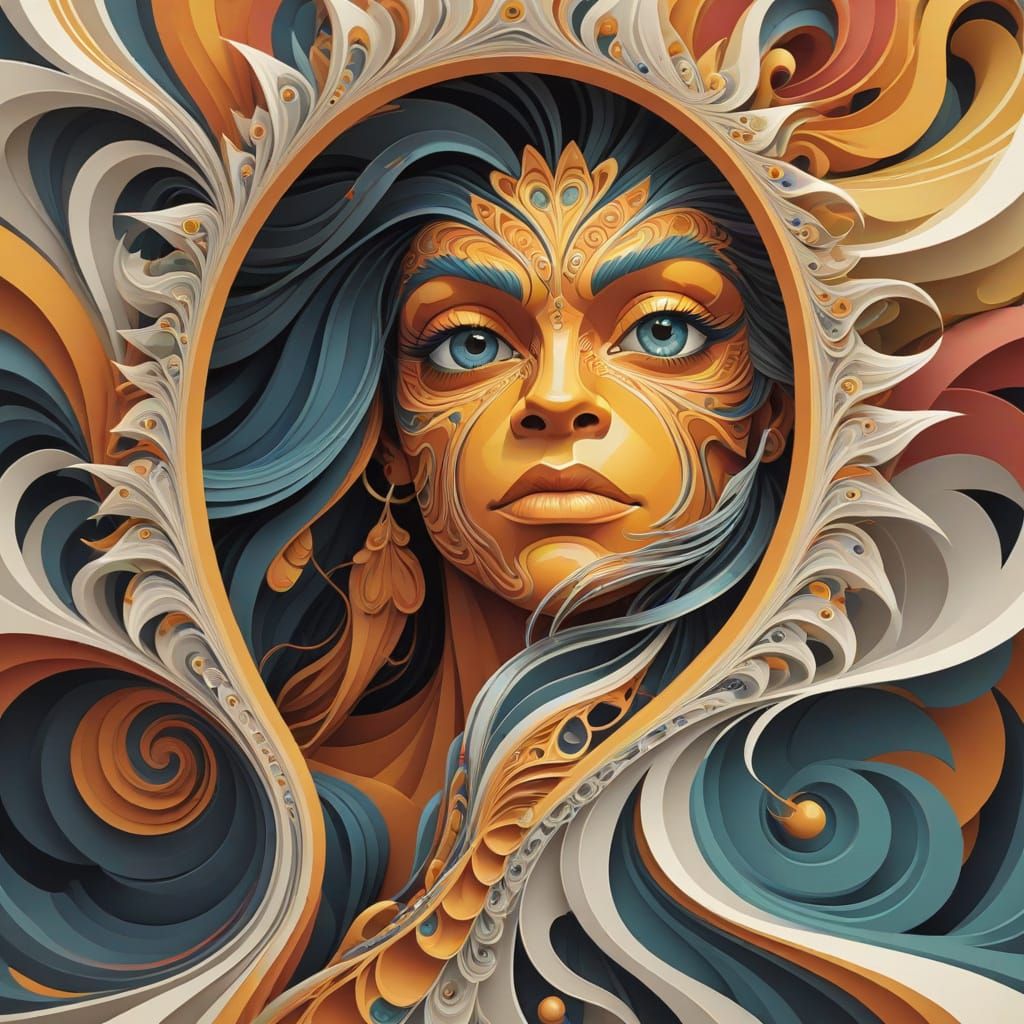 Abstract Portrait of Blanka in Gouache Style