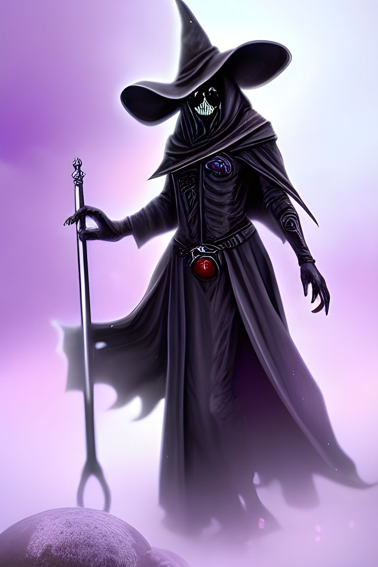 Phantom Death Reaper Rides Black Horse: Digital Illustration