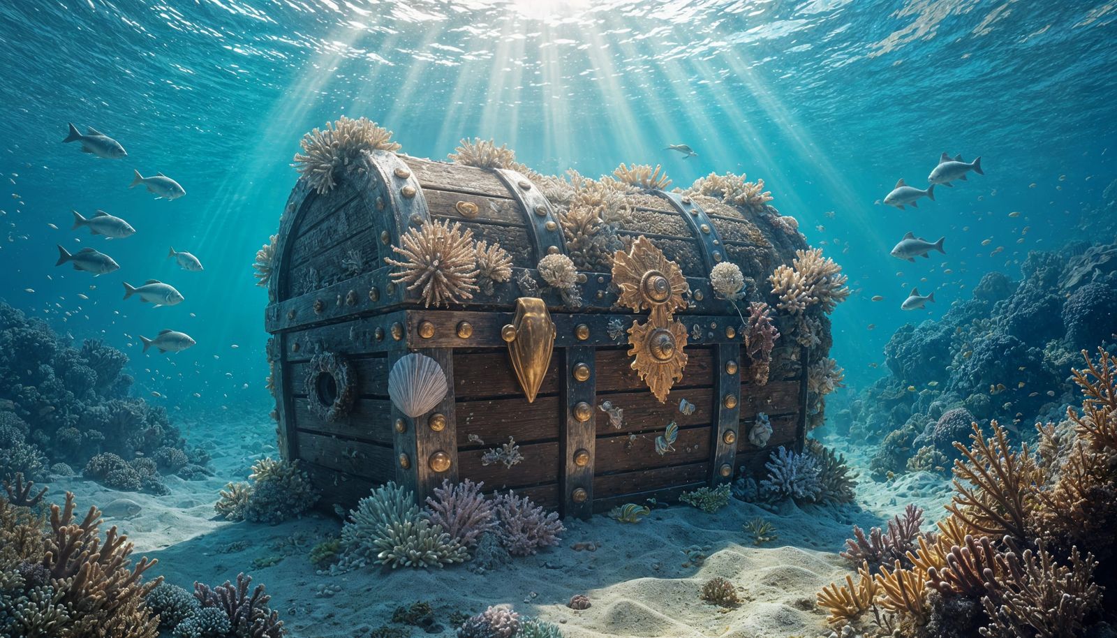 Sunken Treasure Chest with Marine Growth