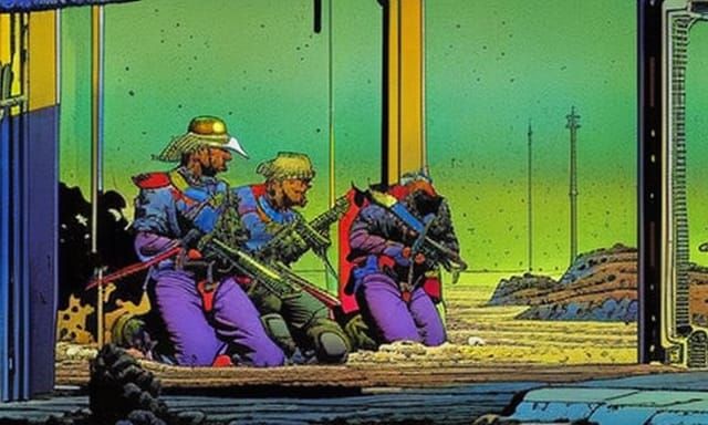 Boys Breaking Down Door, Moebius Style