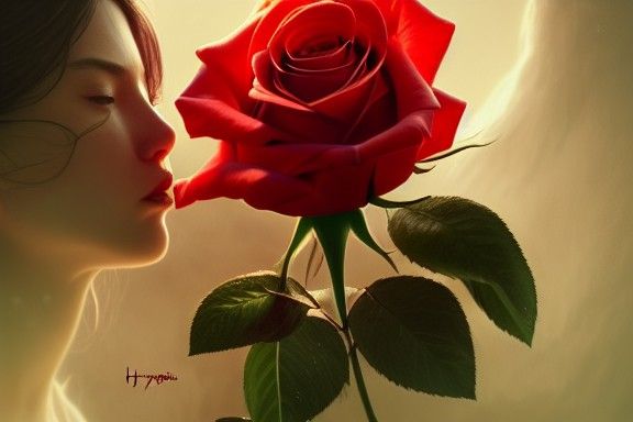 Hyperrealistic Rose Close-Up: Digital Art