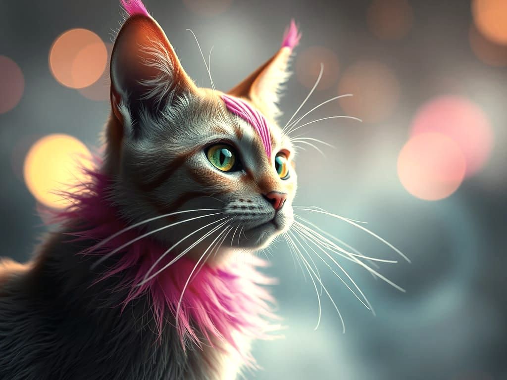 Feline Alien on a Mystical Planet