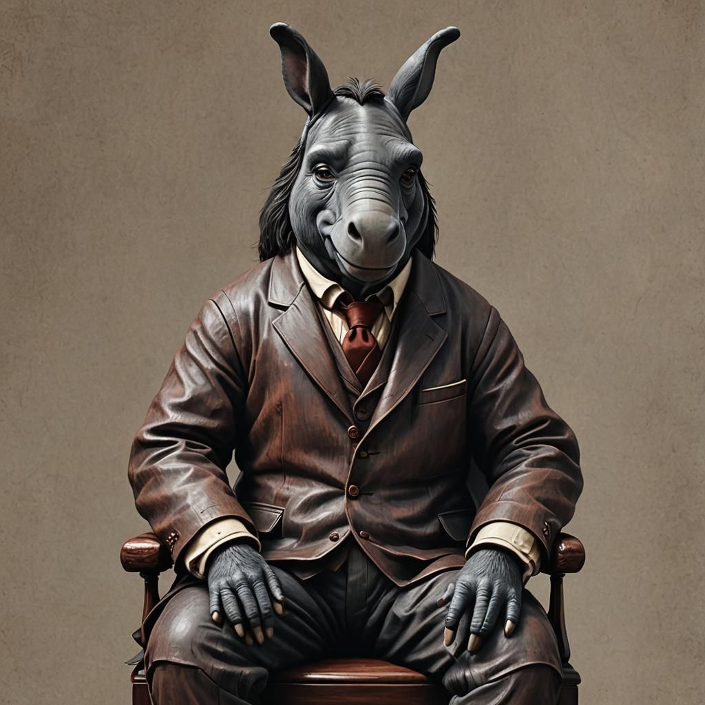 Eeyore in a Gentleman's Club Interior