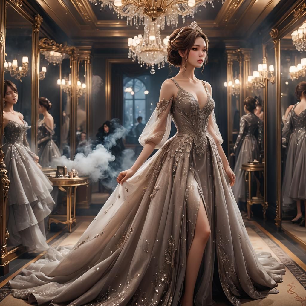 Smokey Dress: Anime-Inspired 3D Portrait in 8K