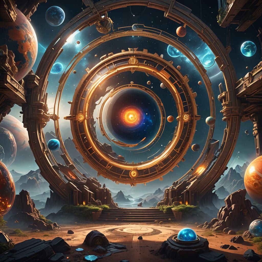 Planetary Time Portal: Detailed Matte Painting