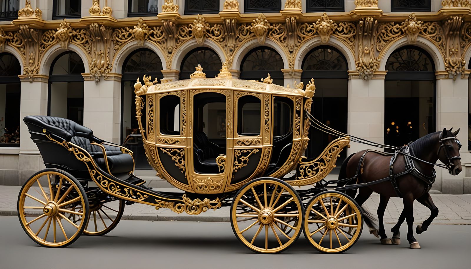 Apple Carriage with Rococo Gold Trim