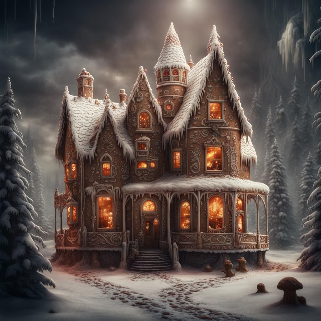 Haunted Gingerbread House: Digital Matte Painting
