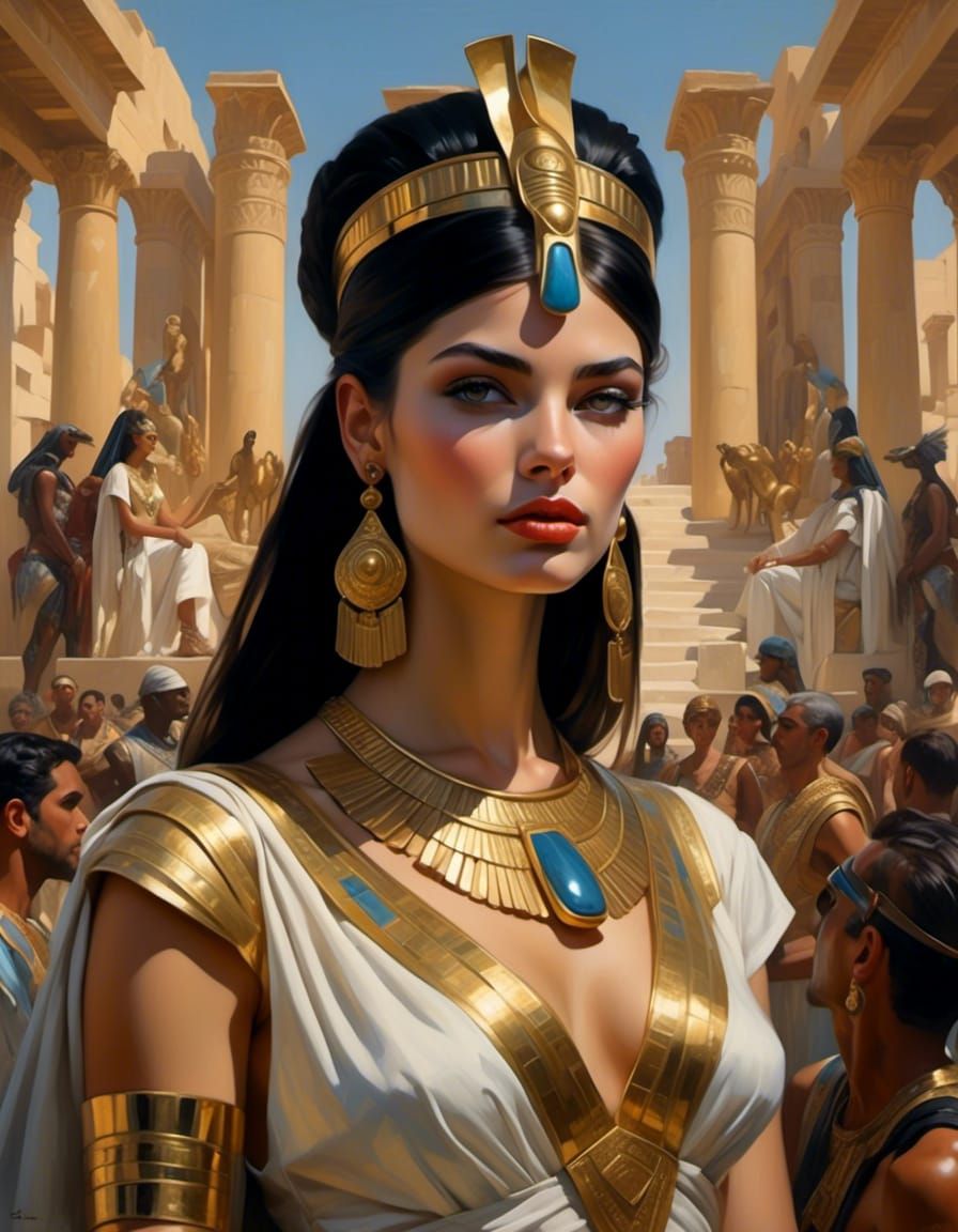 Cleopatra's Golden Reign: A Hyperrealistic Egyptian Portrait