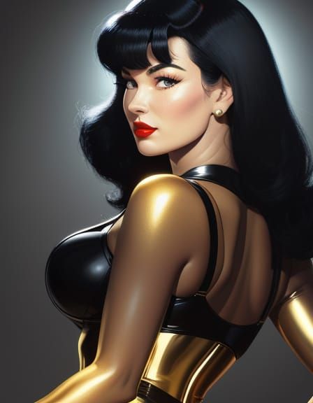 Bettie Page Pinup Portrait with Dynamic Lighting