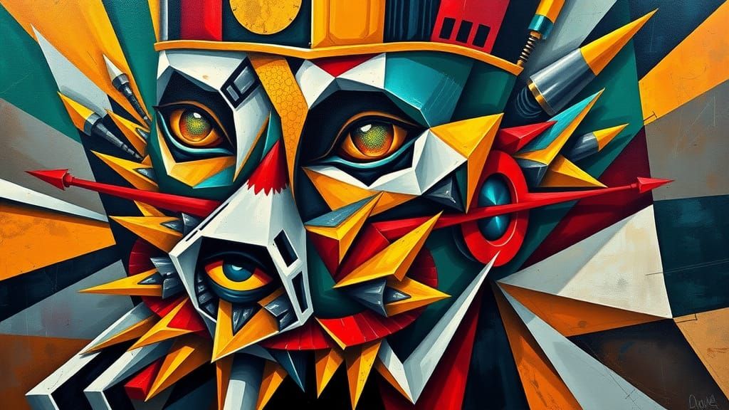 Critique in Geometric Fauvism and Art Deco Style