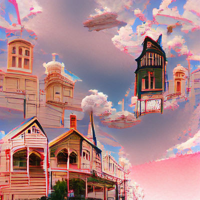 Victorian Town in Heavenly Skies