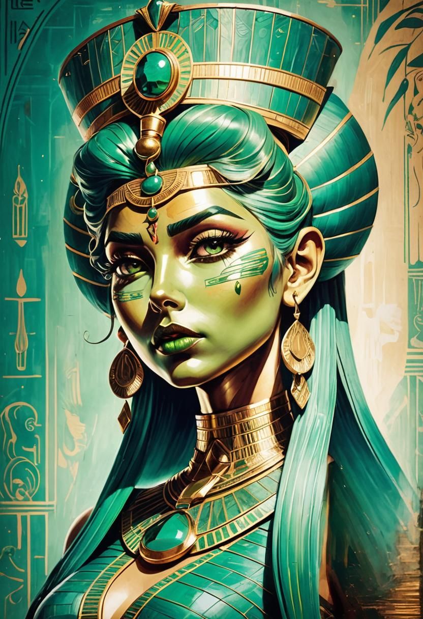 Abstract Green Art Generated by AI