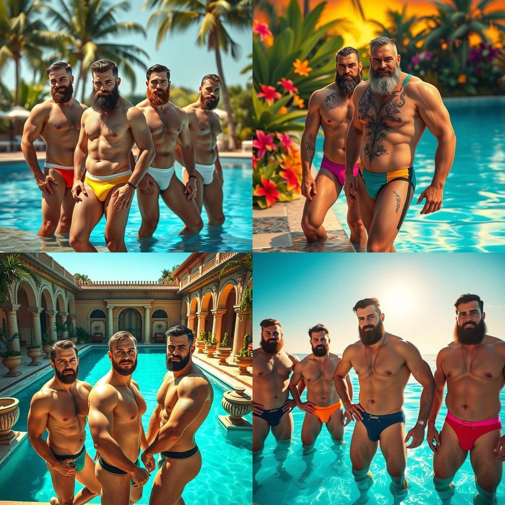 Toned Swimmers in Retro Gay Magazine Style