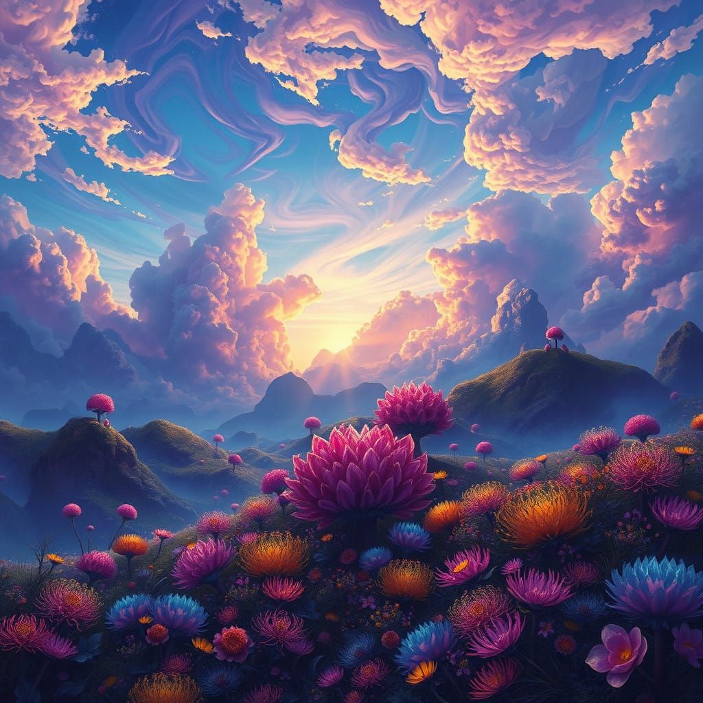 Ethereal Fantasy Realm in Vibrant Color