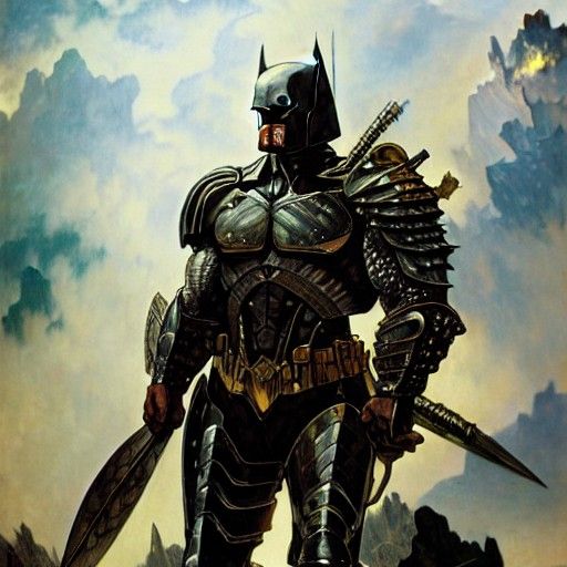 Armored Warrior Portrait in Baroque Romanticism Style