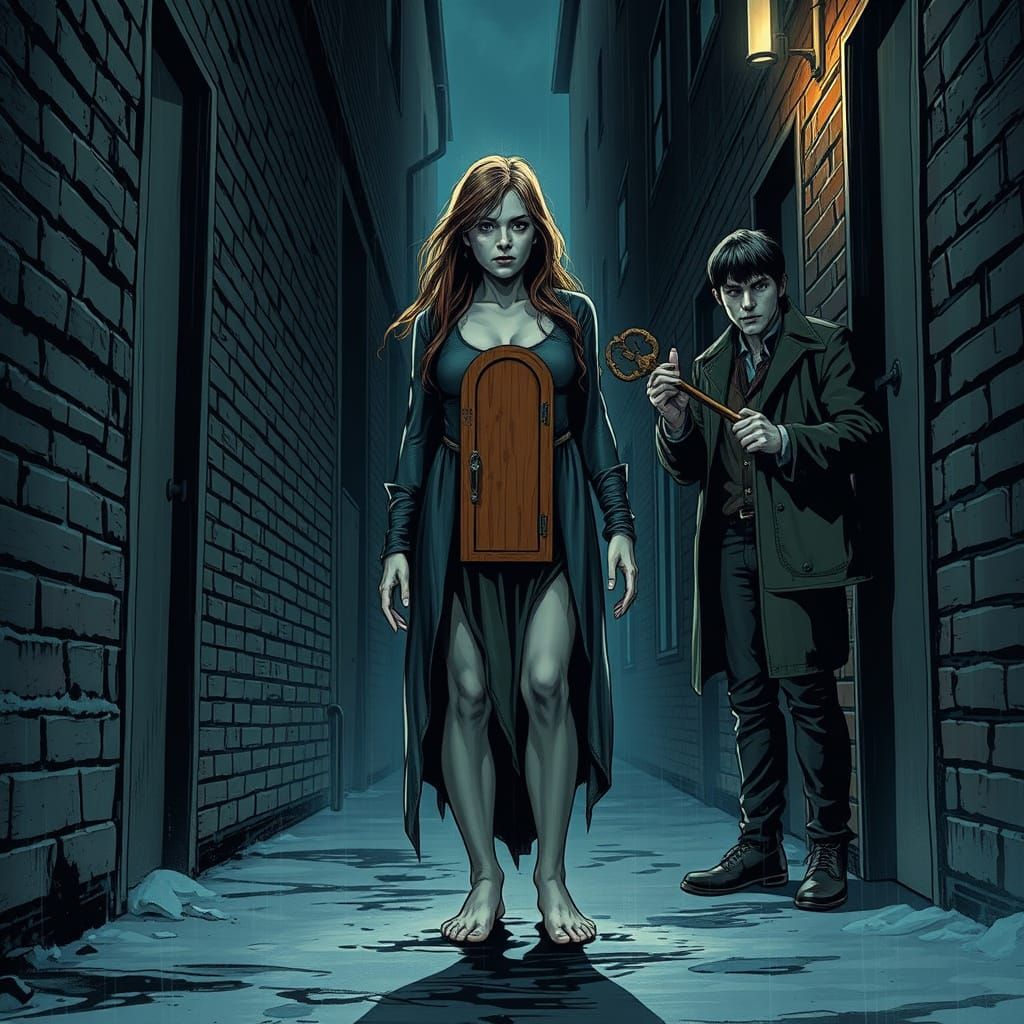 Possessed Dana Barrett in Rain-Slicked Alley