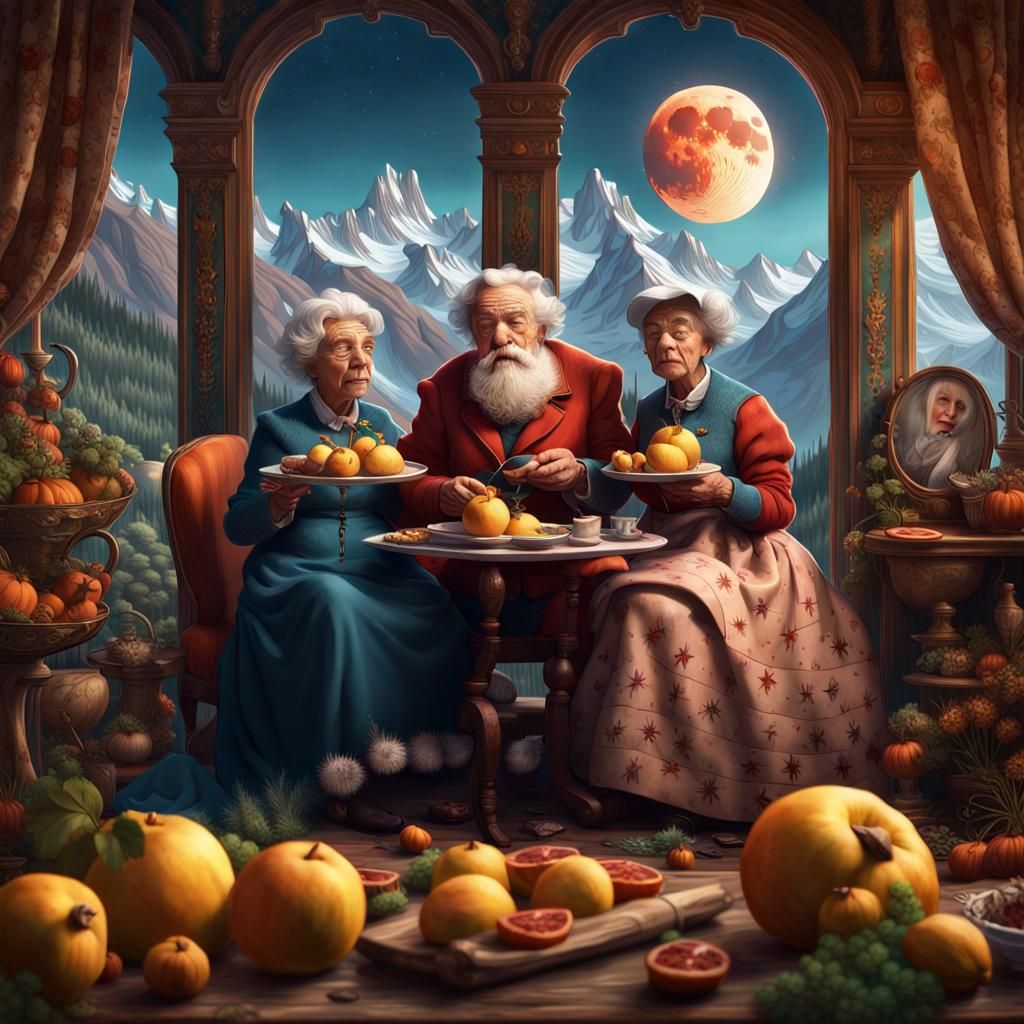 Surreal Moon Feast in the Alps