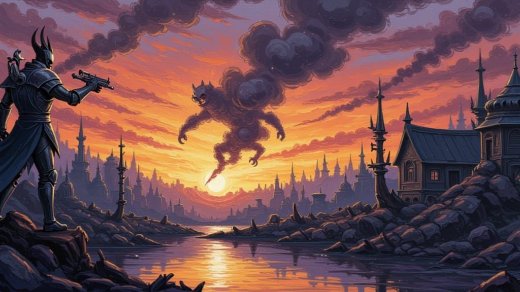 Hollow Knight Character as Impasto Painting