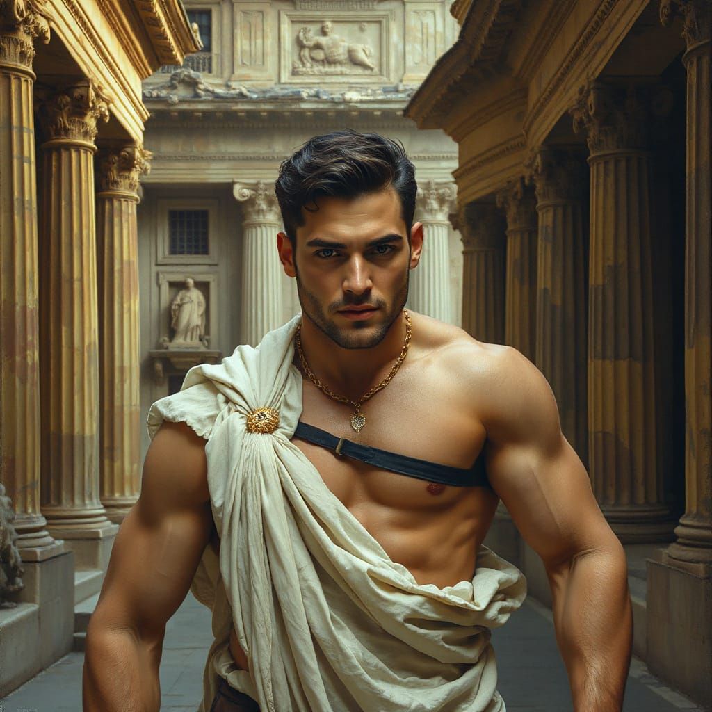 Dramatic Neoclassical Gentleman in Chiaroscuro