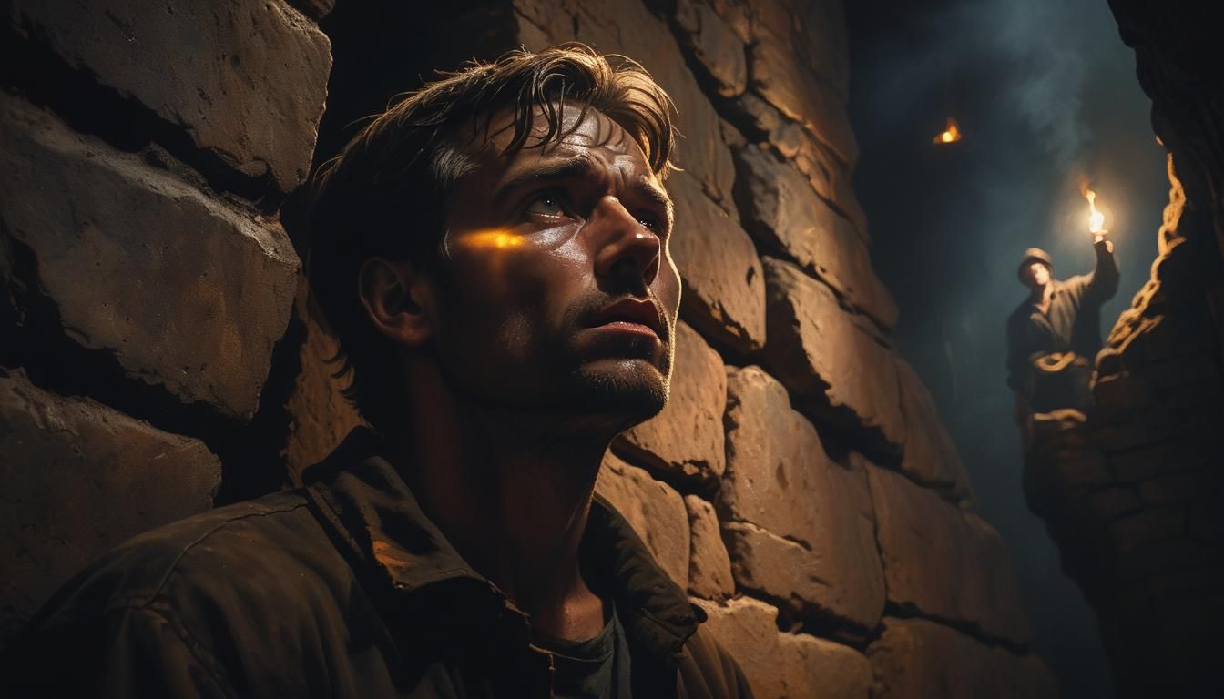 A man is looking from the pit